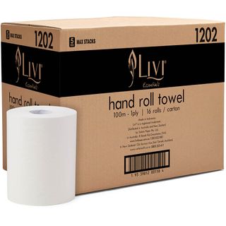 LIVI 1202 ESSENTIALS 1PLY 100MTR ROLL TOWEL - 16 - CTN