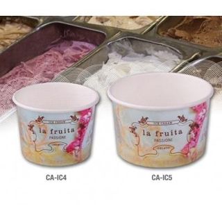 LA FRUITA PAPER ICE CREAM / GELATO CUP- 120ML / 4OZ - 50-SLV