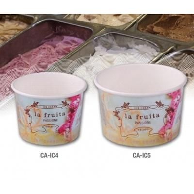 LA FRUITA PAPER ICE CREAM / GELATO CUP- 120ML / 4OZ - 50-SLV