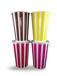 HUHTAMAKI CANDY STRIPE PAPER COLD CUP - MILK SHAKE CUP 24OZ - 500 - CTN