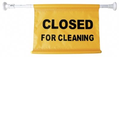 OATES DOOR CAUTION SIGN - ADJUSTABLE - " CLOSED FOR CLEANING " - ( JA-005 / 165498 ) - EACH