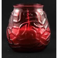 VICTORIAN GLASS CANDLES - RED - 420373 - 12 - BOX