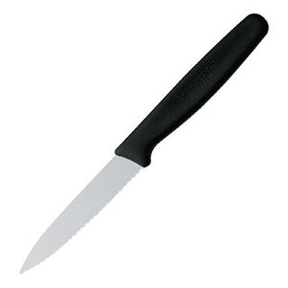 VICTORINOX SERRATED PARING KNIFE 3" (7.5CM) BLACK HANDLE - C756 - EACH