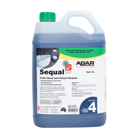 AGAR SEQUAL TOILET BOWL AND URINAL CLEANER CLEANER - ENVIROMENTALLY PREFERABLE - 5L