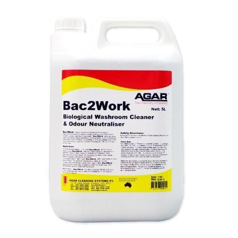 AGAR BAC2WORK BIOLOGICAL WASHROOM CLEANER & ODOUR NEUTRALISER - 5L
