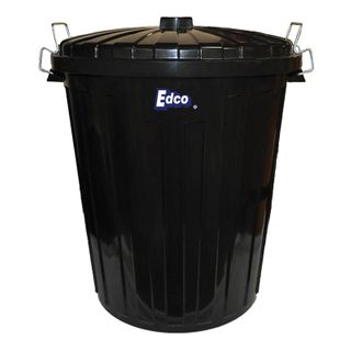 EDCO PLASTIC GARBAGE BIN & LID - BLACK - 73L -EACH