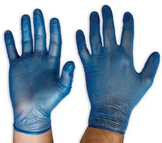 CAPRI VINYL BLUE PRE - POWDERED GLOVES - SMALL ( C-GV0007 ) - 100 - PKT