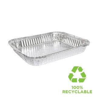 MARINUCCI FOIL 2L SHALLOW HALF G/N RECTANGULAR FOIL TRAY CONTAINER 296X240X36MM ( 18-MRE513 ) - 100 - CTN