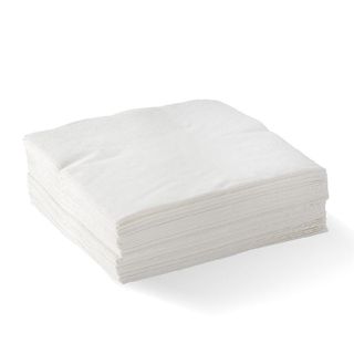 BIOPAK 2 Ply 1/4 fold corner embossed dinner napkin - FSC pulp - white - 100 - ( L-DNCE1/4-W ) - SLV