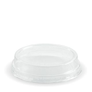 BIOPAK 60 - 280ml Dome LID Flat Top with No Hole - PLA Clear - 2000 - ( C-76 ) - CTN