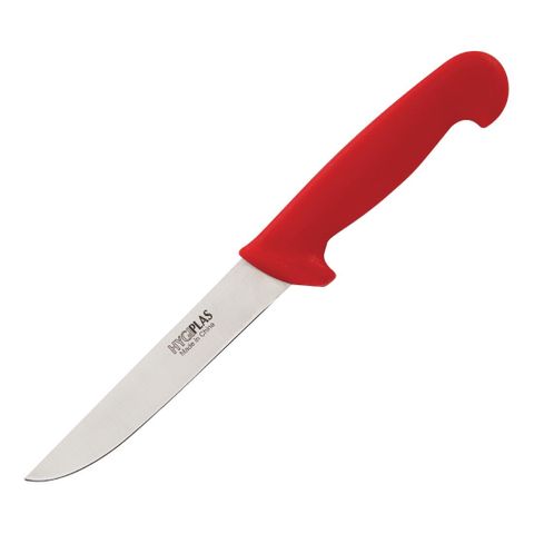 HYGIPLAS 6" BLADE BONING KNIFE STIFF RED HANDLE - C890 - EACH