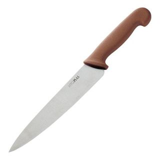 HYGIPLAS 8.5" (21.5CM) COOKS KNIFE BROWN HANDLE - C842 - EACH