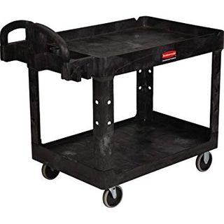 RUBBERMAID HEAVY DUTY UTILITY CART WITH LIPPED SHELVES - 452088-BLA - EACH