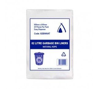 TP 82L NATURAL GARBAGE BIN LINERS ( 82BINNAT ) - 25 - PKT