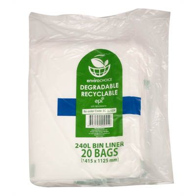 ENVIRO CHOICE 240L NATURAL WHEELIE BIN LINERS -20