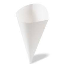 DETPAK PAPER CHIP / FOOD CONE - WHITE - SMALL - Q148S0001 - 500 - CTN