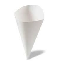 DETPAK PAPER CHIP / FOOD CONE - WHITE - LARGE - Q216S0001 - 500 - CTN
