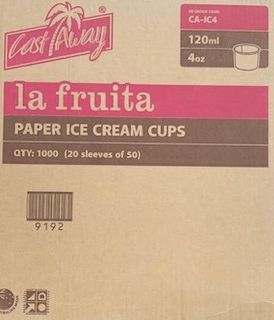 LA FRUITA PAPER ICE CREAM / GELATO CUP- 120ML  / 4OZ- 1000-CTN