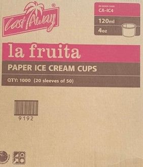 LA FRUITA PAPER ICE CREAM / GELATO CUP- 120ML  / 4OZ- 1000-CTN