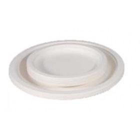 ENVIRO CHOICE 7" ( 175MM DIA ) WHITE NATURAL FIBRE ROUND PLATE - 500 - CTN ( EC-PL012 )