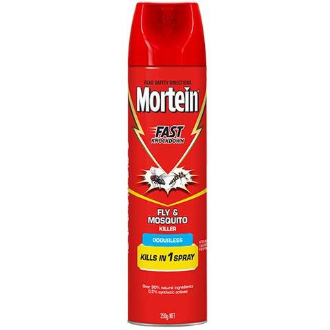 MORTEIN FAST KNOCK DOWN FLY & MOSQUITO KILLER ODOURLESS 350GM - AEROSOL - CAN