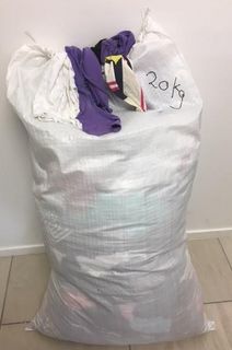 BAG OF RAGS - 10KG - MIXED COLORED T-SHIRT CUTS - EACH