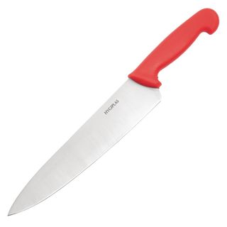 HYGIPLAS 10" (25.5CM) COOKS KNIFE RED HANDLE - C886 - EACH