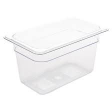 VOGUE CLEAR POLYCARBONATE 1/4 SIZE 150MM GASTRONORM CONTAINER - U238 - EACH