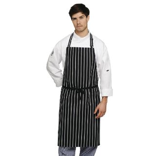 BIB APRON BLUE STRIPE WITH ADJUSTABLE HALTER 100% COTTON ( B409 ) -EACH