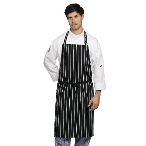 BIB APRON BLUE STRIPE WITH ADJUSTABLE HALTER 100% COTTON ( B409 ) -EACH