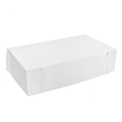 1/4 SLAB WHITE CAKE BOX - WHITE BOARD ( 390X230X98MM ) - 100 - PKT