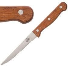 OLYMPIA STEAK KNIFE BROWN WOODEN HANDLE ( C136 ) - 12 - PACK
