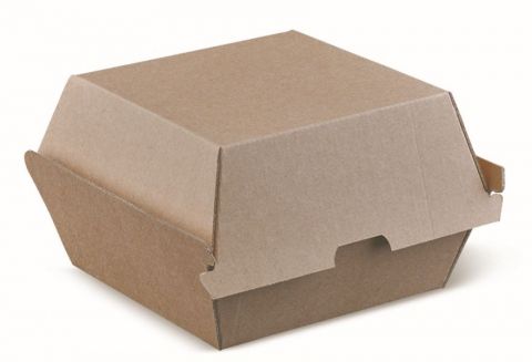 DETPAK BROWN KRAFT EXTRA LARGE BURGER BOX / CLAM 110 x 110 x 105mm - 150 - CTN