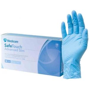 MEDICOM SAFETOUCH SLIM - BLUE -NITRILE PF GLOVES - X SMALL ( 1175A ) - 1000 - CTN