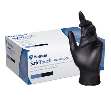 MEDICOM SAFETOUCH ADVANCE GUARD BLACK NITRILE PF GLOVES - X SMALL ( 1138A ) -1000 - CTN