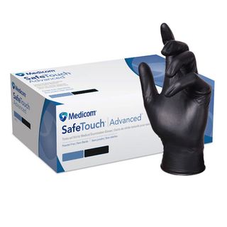 MEDICOM SAFETOUCH ADVANCE GUARD BLACK NITRILE PF GLOVES - LARGE ( 1138D ) - 1000 - CTN