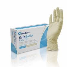 MEDICOM SAFEBASICS EASYFIT LATEX PF GLOVES - EXTRA SMALL ( 1188A ) - 1000 -CTN