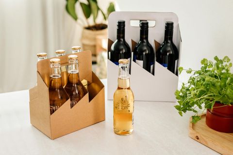 NATURAL 6 PACK BEER BOTTLE CARRY BOX - 50 - CTN