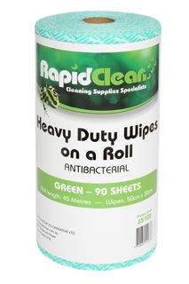 RAPID CLEAN H.D. WIPES ROLL - GREEN - 90 SHEETS- 45MTR -6-CTN