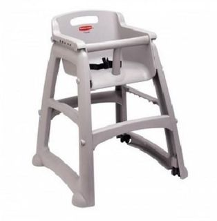RUBBERMAID STURDY CHAIR YOUTH SEAT - STACKING HIGH CHAIR - FG781408-PLAT ( GREY ) - EACH