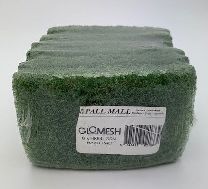 GLOMESH - GREEN - HAND PAD (GLIT) - SMALL 150MM X 100MM - 6 / PACK - CTN