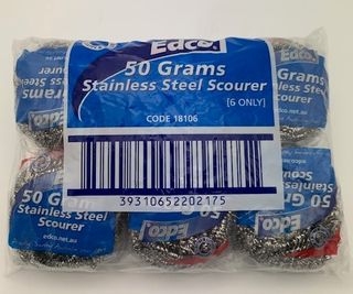 EDCO 50g STAINLESS STEEL SCOURER -18106 - 6 PACK