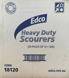 EDCO INDUSTRIAL HEAVY DUTY LARGE 23 x 15cm - GREEN SCOURER -18120 - 200 - CTN
