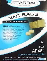 STAR BAG - AF482 - PAPER VACUUM BAGS + 2 MOULDED CONES - 5 - PKT