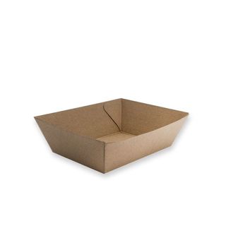 FUTURE FRIENDLY KRAFT CORRUGATED BOARD OPEN TRAY # 1 - 131 x 91 x 50mm - PBT1 - 50 - SLV