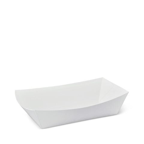 DETPAK WHITE FOOD TRAY # 4 - LARGE FOOD 170x96x55mm - 250 - SLV