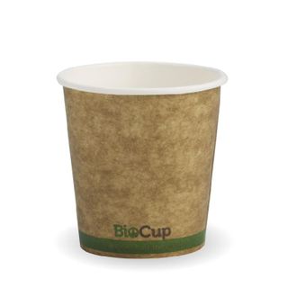 BIOCUP Single Wall CUP - 4oz - Kraft with Green Stripe - 2000 - ( BCK-4-GS ) - CTN