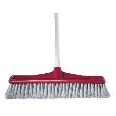 OATES 45CM JUMBO INDOOR BROOM HEAD WITH HANDLE - RED - (B-12134R / 164725) -EACH