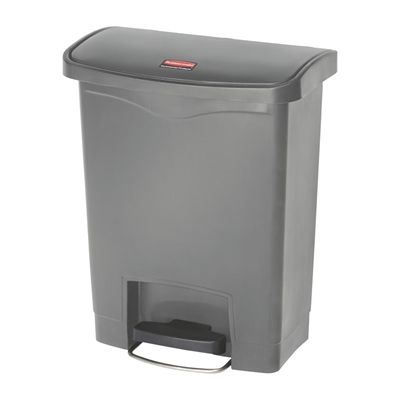 RUBBERMAID 30L SLIM JIM RESIN STEP-ON FRONT STEP CONTAINER - GREY ( R1883600 ) - EACH