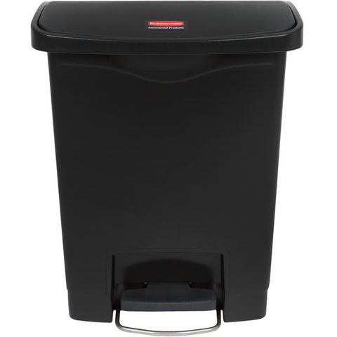RUBBERMAID 30L SLIM JIM RESIN STEP-ON FRONT STEP CONTAINER - BLACK ( R1883609 ) - EACH